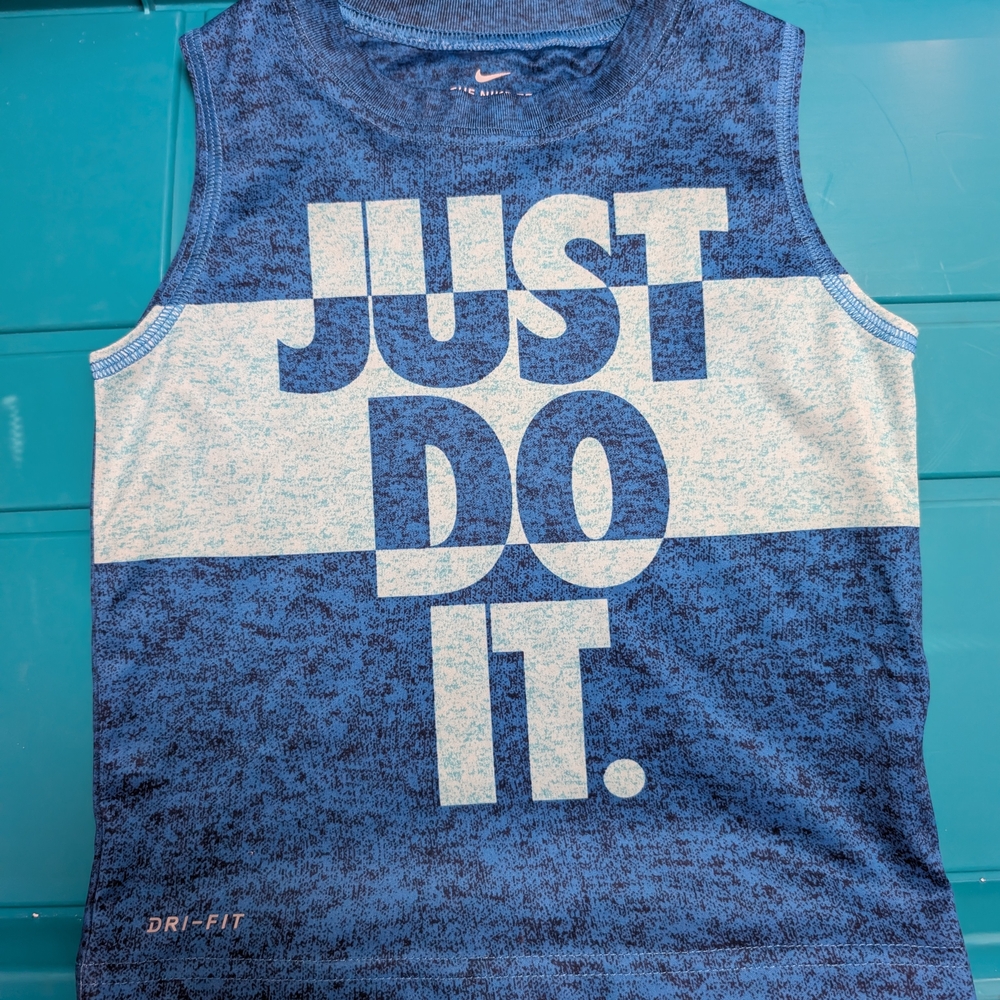 Nike Blue and White Sleeveless Top